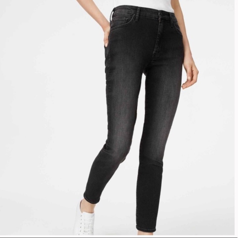NWT MOTHER Looker Jeans Size 27 Black High Waisted